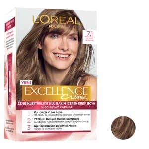 کیت رنگ مو لورآل مدل Excellence شماره 7.1 رنگ بلوطی کیت رنگ مو لورآل مدل Excellence شماره 7.1 رنگ بلوطی