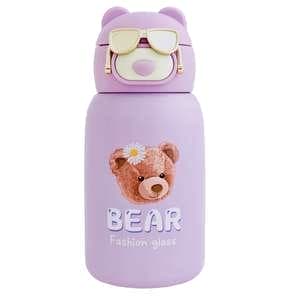 فلاسک کودک طرح خرس تدی و عینک دودی کد 910000115 گنجایش 0.5 لیتر