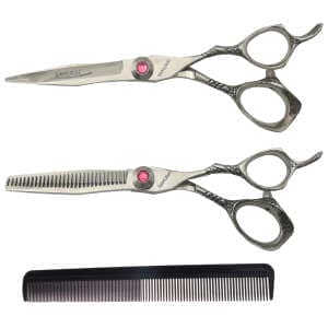 ست قیچی آرایشگری و شانه مو سامورایی مدل HF-60