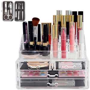 استند لوازم آرایشی وسنا مدل چهار کشو به همراه ست مانیکور هدیه