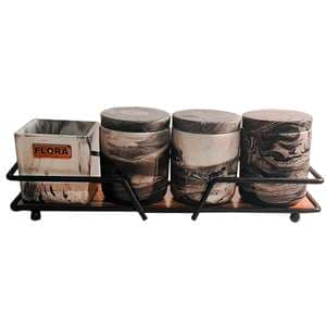 جا ادویه 4 پارچه مدل Flora