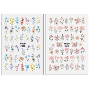 برچسب لنز ناخن مدل گل کد N017-N018 مجموعه 2 عددی