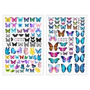 برچسب لنز ناخن مدل پروانه مجموعه 2 عددی