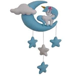 آویز تزئینی اتاق کودک مدل ماه و اسب تک شاخ