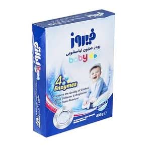 پودر صابون لباسشویی کودک فیروز مدل 4 Anzymes مقدار 400 گرم به همراه یک زیر انداز تعویض پودر صابون لباسشویی کودک فیروز مدل 4 Anzymes مقدار 400 گرم به همراه یک زیر انداز تعویض