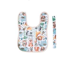 پیش بند نوزادی طرح جنگل به همراه بند پستانک