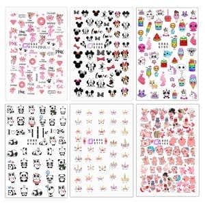 برچسب لنز ناخن مدل فانتزی مجموعه 6 عددی