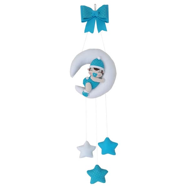 آویز تزئینی اتاق کودک طرح نوزاد و مهتاب کد  N-15