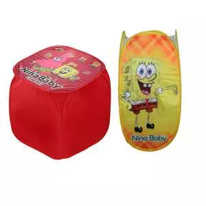 سبد اسباب بازی نینا بی بی مدل باب اسفنجی  بسته 2 عددی  