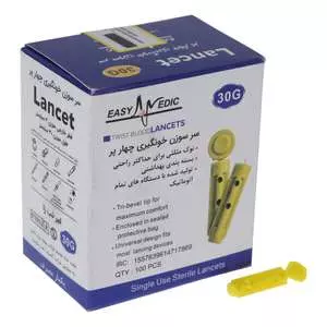 سوزن تست قند خون ایزی مدیک مدل 30G بسته 100 عددی