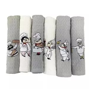 دستمال آشپزخانه ربکا هوم کالکشن مدل سرآشپز مجموعه 6 عددی