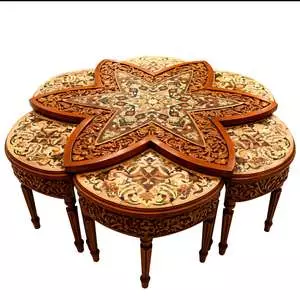 میز عسلی مدل معرق کاری طرح ستاره کد 7Star مجموعه 7 عددی میز عسلی مدل معرق کاری طرح ستاره کد 7Star مجموعه 7 عددی