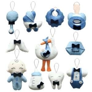 آویز تزئینی اتاق کودک تویینز مدل پسر مجموعه 11 عددی