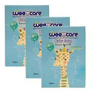 صابون بچه وی کر مدل Cotton Seed Oil وزن 100 گرم مجموعه 3 عددی