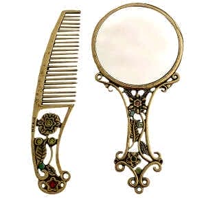 ست آینه آرایشی و شانه مدل Jewelry 6