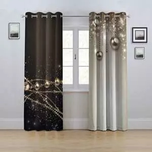 پرده مدل پانچی طرح گوی و ستاره سایز 280x145 سانتی متر