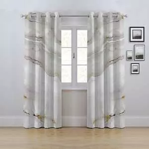 پرده مدل پانچی طرح ماربل سایز 280x145 سانتی متر