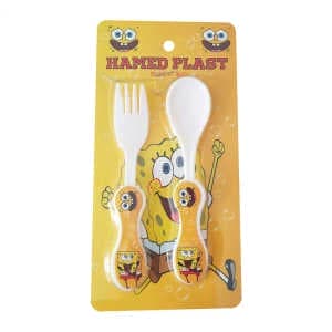 ست قاشق و چنگال کودک طرح باب اسفنجی کد Bob-Smll-11