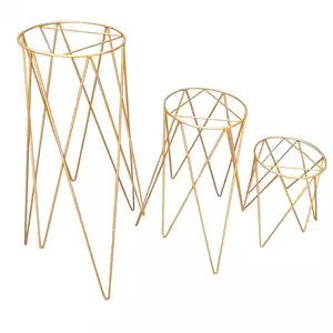 استند گلدان مدل فلزی ضربدری مجموعه سه عددی 