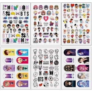 برچسب لنز ناخن مدل BTS کد N02-08-24-25-57-58 مجموعه 6 عددی