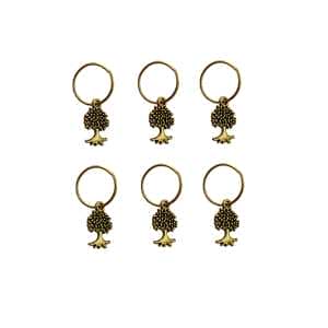 حلقه تزیینی مو طرح درخت کد HL007 بسته 6 عددی 