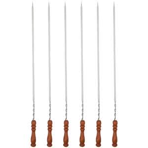 سیخ جوجه مدل دسته چوبی a06 بسته 6 عددی