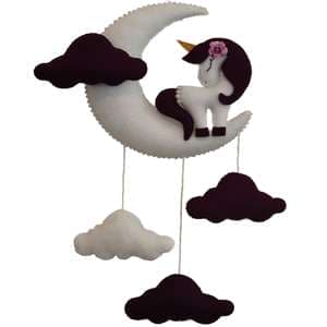  آویز تزئینی اتاق کودک مدل ماه و اسب تک شاخ