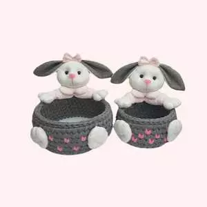 سبد وسایل کودک مدل خرگوشی کد 2 مجموعه 2 عددی