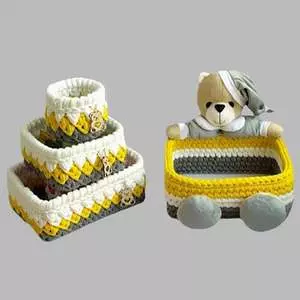 ست سبد وسایل کودک مدل بهداشتی مجموعه 4 عددی