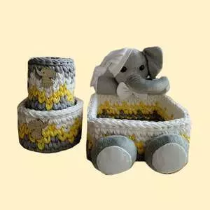 ست سبد وسایل کودک مدل فیل مجموعه 3 عددی