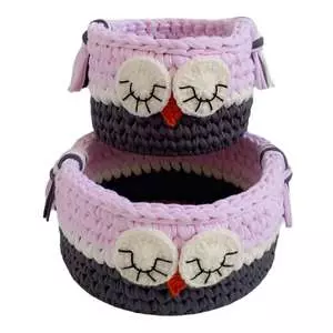 سبد وسایل کودک مدل جغد مهربون کد 01 مجموعه 2 عددی