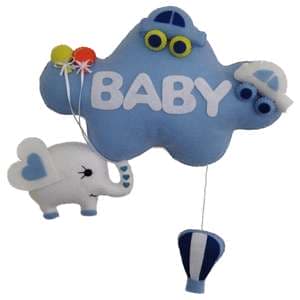  آویز تزئینی اتاق کودک مدل ابر و فیل و ماشین