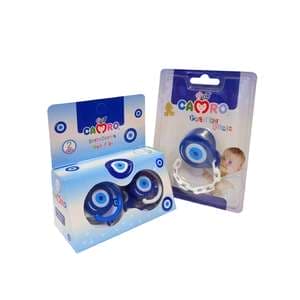 پستانک ارتودنسی کمرو مدل چشم نظر بسته 2 عددی به همراه زنجیر پستانک