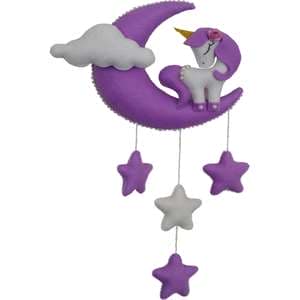  آویز تزئینی اتاق کودک مدل ماه و اسب تک شاخ