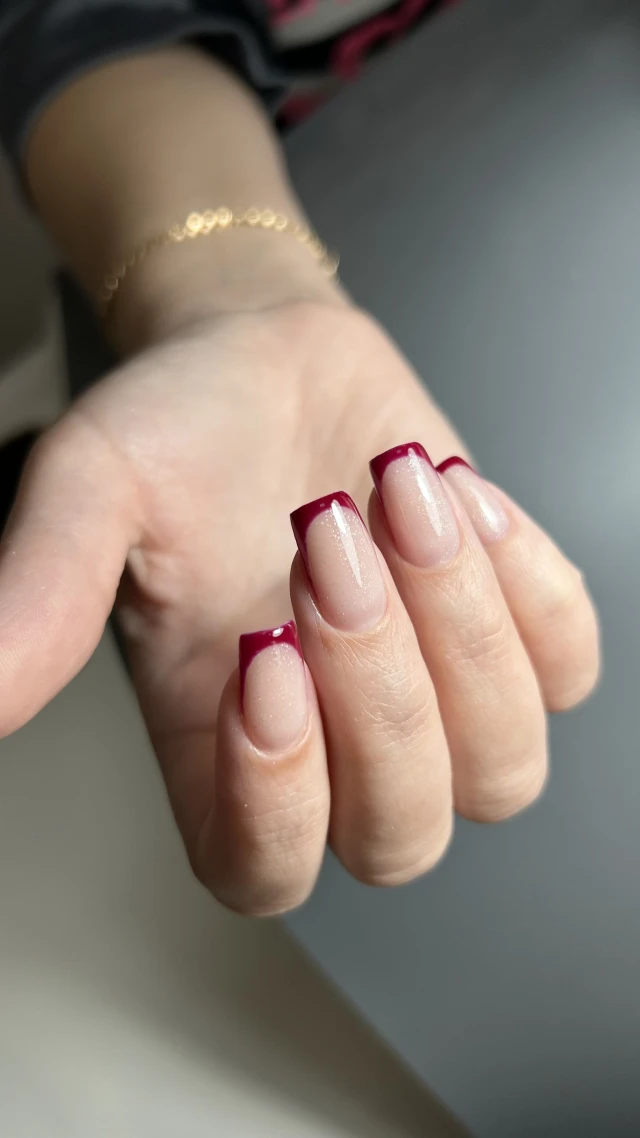 ناخن فرنچ قرمز ناخن فرنچ قرمز