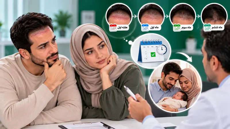 چند وقت بعد از کاشت مو می‌توان برای بچه‌دار شدن اقدام کرد؟