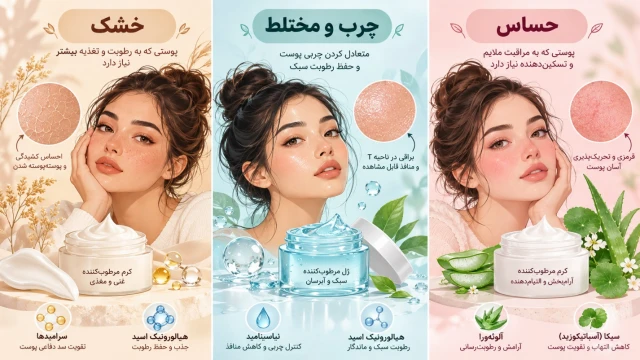 راهنمای انتخاب بهترین آبرسان برای انواع پوست از پوست خشک تا پوست چرب و حساس