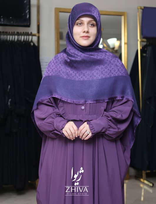 مانتو عبایی نسترن بنفش مانتو عبایی نسترن بنفش